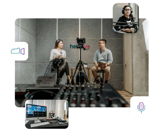 Suasana studio Hellolive saat sesi rekaman